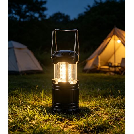 lampe de camping led 30 lampe de tente etanche portable couleur noire 25cm