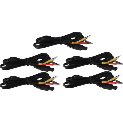 5 fils électrodes TENS noirs, lot de 5, pour machine thérapeutique de massage amincissant, amélioration de la circulation, câbles de stimulation musculaire. (1/5)