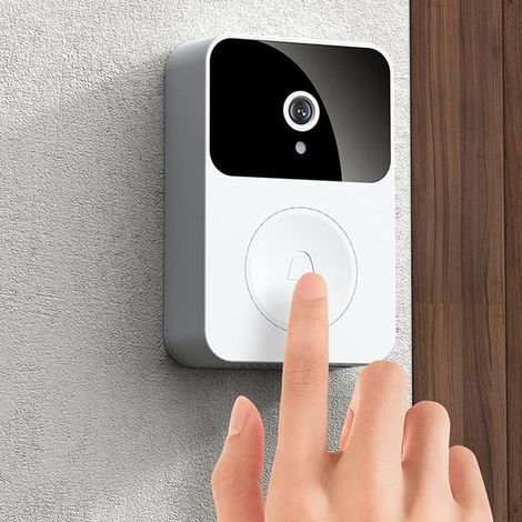 Videocitofono intelligente wireless con telecomando, visione notturna HD e Wi-Fi ricaricabile, bianco A418 (1/4)