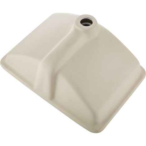 Mophorn Lavandino Sottopiano per Bagno 530 x 375 mm, Lavabo Rettangolare in Ceramica con Foro di Troppopieno, Lavabo Moderno da Bagno Sotto Banco di Lavoro, Colore Bianco