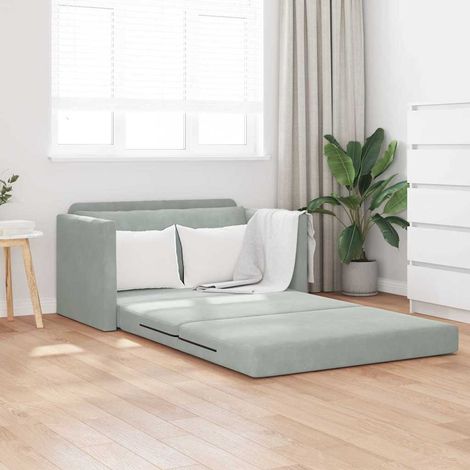 Canapé-Lit,Lit de jour,Lit de repos 110cm Gris clair Velours (1/5)