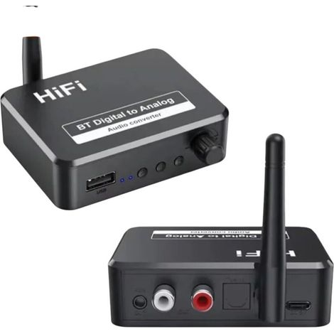 Adaptateur sans fil 2 en 1 Bluetooth 5.1, convertisseur audio DAC numérique vers analogique, 3,5 mm, AURX L/R, clé USB, stéréo optique, HiFi, neuf (2026), composants électroniques haute fiabilité et p