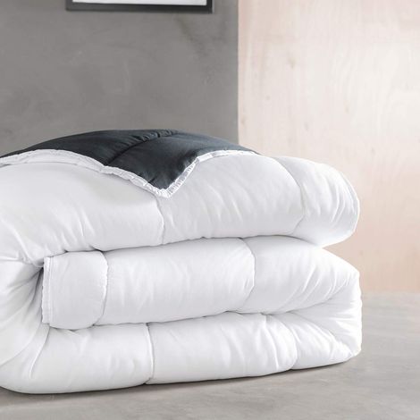 Couette 140X200 Microfibre Bicolore Reglisse/Chantilly (1/2)