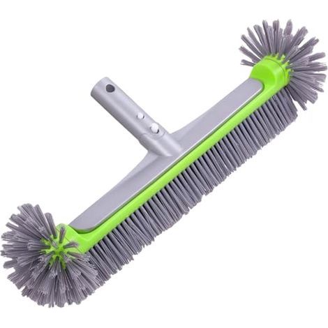 Balai Brosse Piscine Liner 45cm, Balai Piscine Brosse pour Piscine, Tête de Brosse de Piscine Détachable avec Poils Robustes Poignée en Aluminium, Perche télescopique Non (1/2)