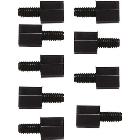 Rondelle filetée hexagonale en nylon pour carte mère 300X, filetage M3, 6+6 mm, noire (1/4)