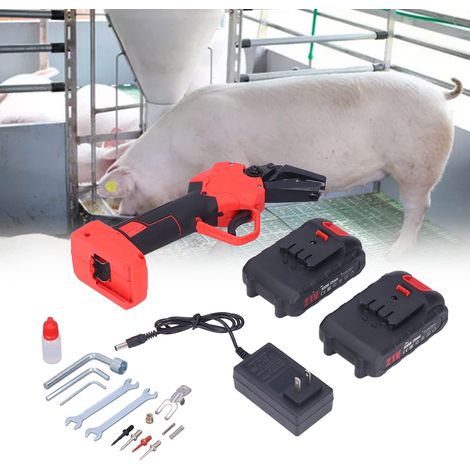 Pince électrique d'étiquetage auriculaire conforme aux normes américaines 110-240V pour usage vétérinaire, adaptée aux élevages, convient aux porcs, aux bovins et aux moutons. (1/5)