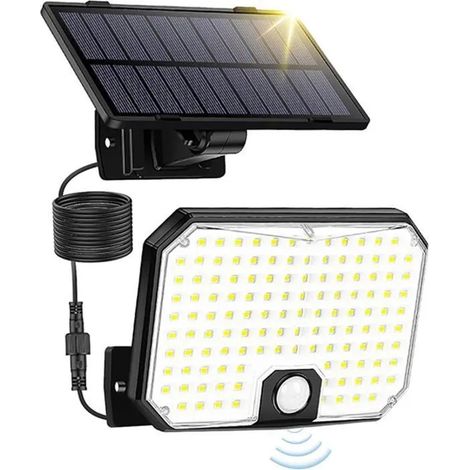 Lampe solaire dextérieur - Lot de 1 - Détecteur mouvement - 126 LED - Étanche - Lampe murale détecteur extérieur jardin - mununo (1/4)
