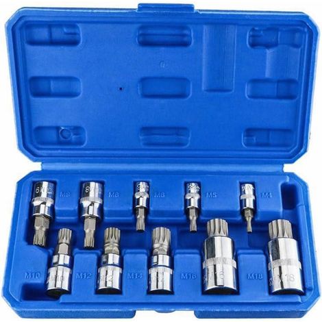 Vielzahn Nuss Satz 10tlg XZN M4-M18 Chrom-Vanadium & S2 Stahl mit Box (1/5)