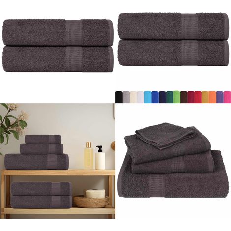 vidaXL Duschtücher 2 Stk. Anthrazit 70x140 cm 360 g/m² 100% Baumwolle (1/5)
