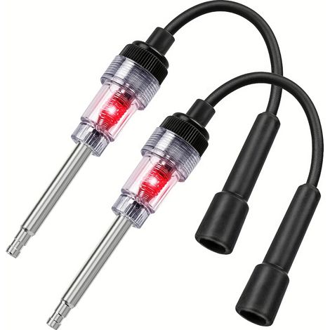 Lot de 2 testeurs de bougies d'allumage en ligne, outil de diagnostic pour petits moteurs, testeur de bobines d'allumage pour moteurs automobiles, voitures, tondeuses à gazon, petits et grands moteurs (1/5)