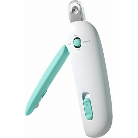 Coupe-ongles réglable pour chats afin d'éviter de trop couper les ongles, coupe-ongles avec lime intégrée, coupe-ongles pour chatons, lapins, cochons d'Inde et furets (bleu) (1/5)