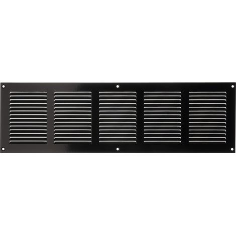 500x150mm Noir Métal Grille de Ventilation - Grille D'aération avec Moustiquaire (1/5)