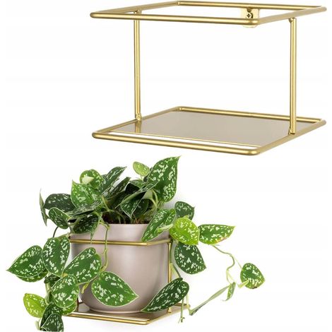 Soporte de pared de metal dorado para plantas, maceta, colgador de plantas moderno, estilo loft, escandinavo. (1/5)