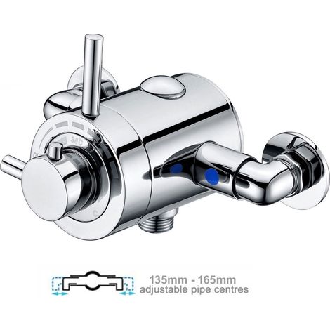 Thermostatic Concentric Exposed Shower Mixer Valve - 135mm to 165mm Centres