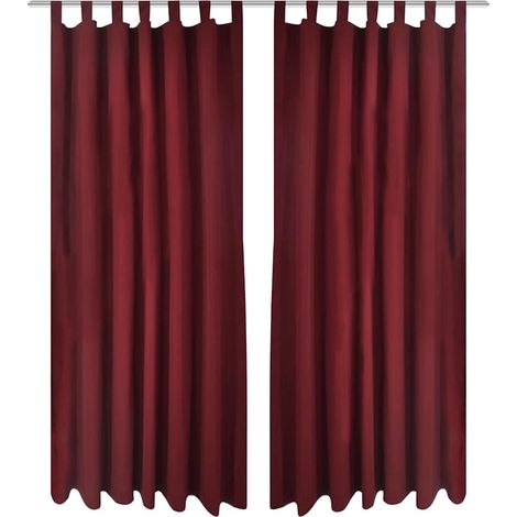 Tende Micro-Raso Bordò 2 pezzi con Occhielli 140 x 245 cm vidaXL