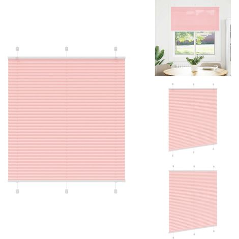Store plissé rose 115x150 cm largeur du tissu 114,4cm polyester - Store Plissé - Stores Plissés - Store Plissé De Fenêtre - Plisse Aveugle (1/5)
