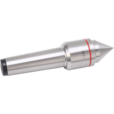 Pointe tournante 60° précision roulement lisse acier carbone élevé, centre rotatif robuste pour tour, mandrin récepteur, usage professionnel, haute performance. (1/5)