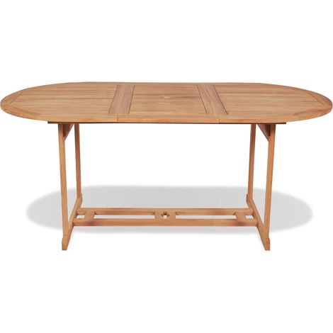 Vidaxl – Table de jardin en bois de teck 180x90x75 cm – Résistante aux intempéries – Trou pour parasol – Idéale pour repas en extérieur