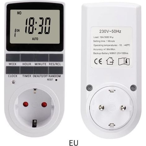 (1 Pack) Digital Programmable Socket with Countdown Timer Digital Daily/Weekly Timer Electrical Outlet Scheduler with LCD Display and Anti Theft Rando (1/5)