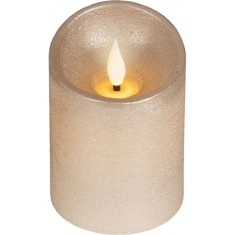 Bougie Led En Cire, à Sommet Incurvé, Couleur Or ø7,5 X 10,5 Cm