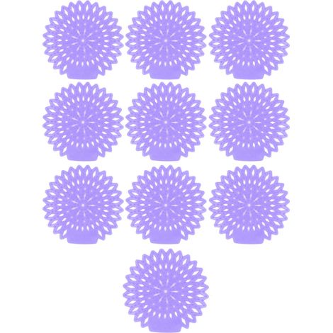 Lot de 10 tapis désodorisants pour urinoirs, anti-éclaboussures, longue durée d'action, parfum lavande, pour toilettes et salle de bain (1/5)