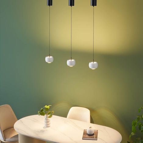 Petite suspension minimaliste blanche dimmable câble ajustable  - Finn