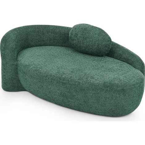 Teddy-Sofa aus grünem Stoff, abgerundetes Design, mit Kissen, Schaumstoffpolsterung (1/5)