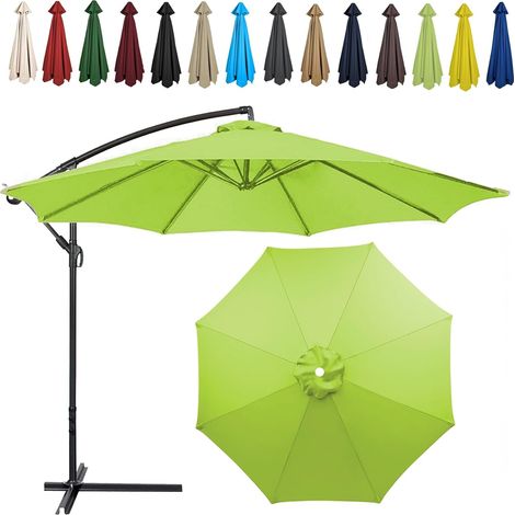 Auvent De Remplacement pour Parasol , Toile De Parasol Déporté Remplacement Pour Cour, Jardin, Plage, Protection UV,8ribs-280cm,Taupe Foncé (1/5)