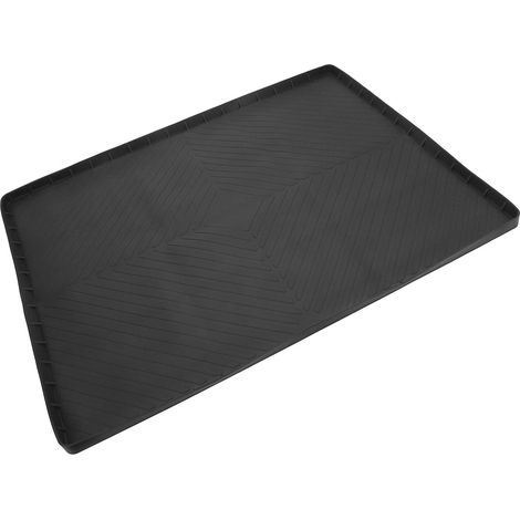 Tapis sous évier en silicone imperméable, tapis de rangement pour placard de cuisine, tapis de tiroir sous évier, taille S, noir (1/5)