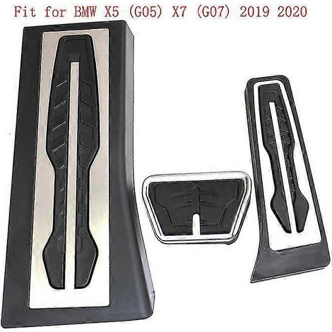 Pédales en acier inoxydable pour BMW Série 3 X3 X4 X5 (2018-2020) : accélérateur, essence, frein, repose-pieds, tapis et revêtements. (1/5)