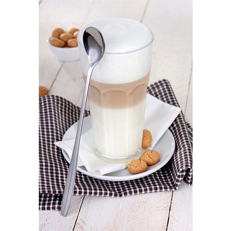 Longdrinklöffel 6 pièces, longue Cuillère 19 cm, Latte Macchiato à la Cuillère, de Yaourts, de Cocktail, acier Inoxydable poli, résistant au lave-vaisselle (Argent) (1/5)