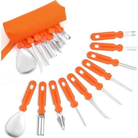 Set mit 10 Obstschnitzmessern, Wassermelonenschneider, kreativem DIY-Obstlöffel für die Küche, hohler Edelstahl-Ausstecher für Wassermelone, Papaya und Cantaloupe-Melone (1/5)