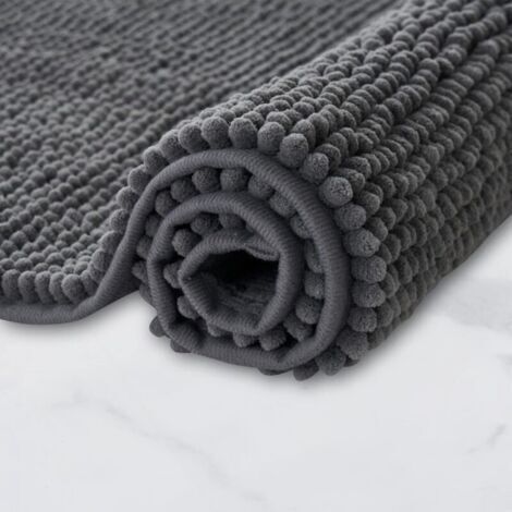 1 tapis de bain gris clair, 60 x 90 cm, antidérapant Super absorbant, lavable en machine Convient pour la salle de bain, la douche et la baignoire (1/5)