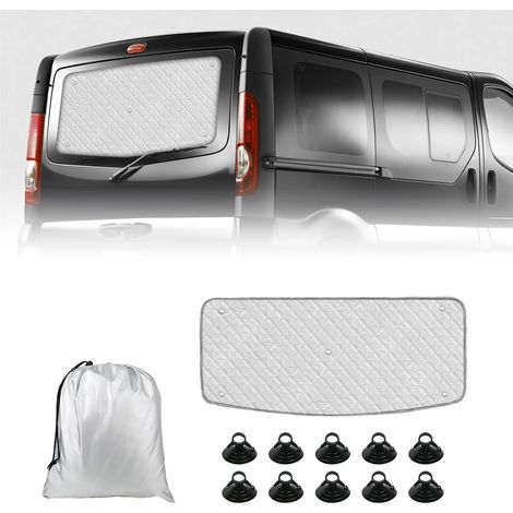 Pare-Soleil pour Lunette Arrière pour Trafic 2001-2026, Pare-Soleil Réfléchissant 5 Couches, Anti-UV/Givre/Glace/Poussière, Fixation par Ventouses pour Trafic 2001-2026 (1 Pièce) (1/5)