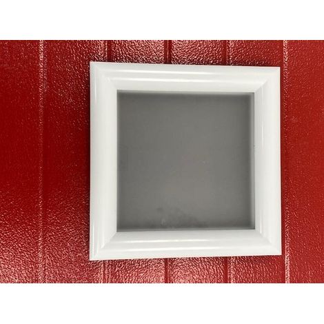 4M – Hublot carré blanc PVC 300x300 mm – Vissage 2 faces – Glace extérieure PMMA sablé 3mm – Fixation par vis VBA 4.2 mm (1/2)