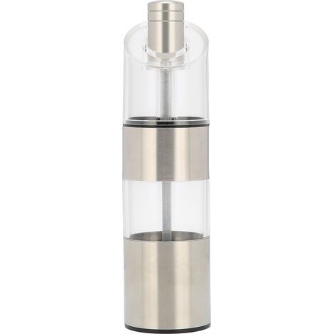 Moulin à poivre cylindrique multifonction en acier inoxydable avec bouteille d'assaisonnement inclinée en acrylique (S) (1/5)