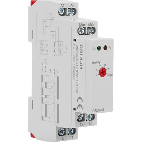 Relais de contrôle de niveau de liquide GRL8-01, contrôleur de niveau d'eau 10 A AC/DC 24 V-240 V (1/4)