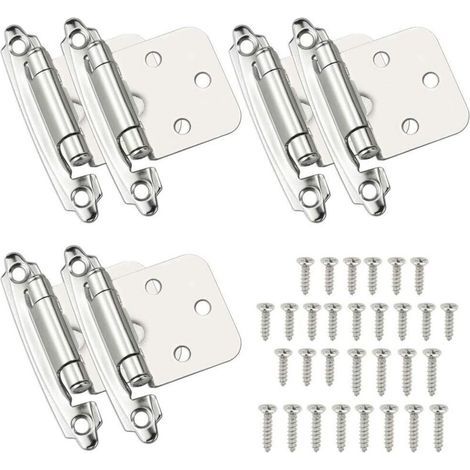 Lntyq 6 Pcs Charniere Porte Charnière à Fermeture Automatique Matériau en Acier Laminé à Froid Paumelle Ressort avec Amortisseur pour Porte Placard Armoire à Chaussures Bibliothèque Cave à Vin (1/4)