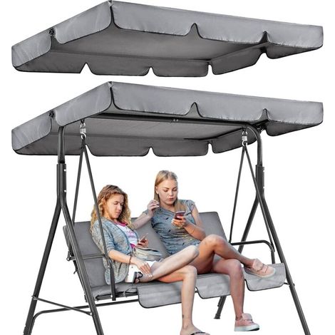 Applicable Toit de Rechange pour Balancelle de Jardin 3 Places, Housse de Rechange Imperméable Protection UV Canopée pour Balancelle Remplacement pour JardinTerrasse Balcon(195 125 15cm) Swing Canop (1/5)