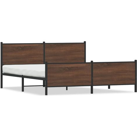 Maison Exclusive - Cadre de lit en métal sans matelas chêne marron 180x200 cm (1/5)
