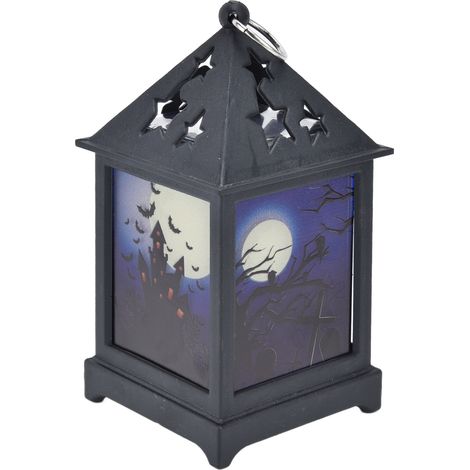 Lanterne LED Halloween Lumière Nocturne Portable Lampe Flamme Décor Festival Château (1/5)