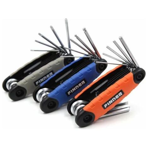 3 pièces, outils de quincaillerie, clé hexagonale pliante à tête plate