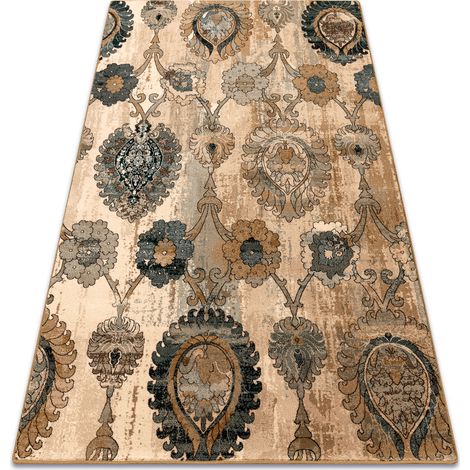Alfombra de lana POLONIA Olivo Ornamento kamel beige beige 170x235 cm