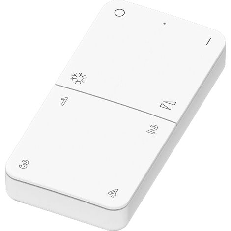 L&S MEC Lite Fernbedienung 4-Kanal weiß - Fernbedienung für MEC-Lite Steuermodule, 4 Kanäle, dimmbar, inkl. Wandhalterung (1/5)