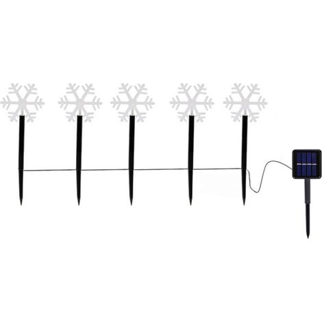 Lumières Solaires Étanches Pour Jardin, Lampes Paysagères En Forme De Flocon De Neige (1/2)