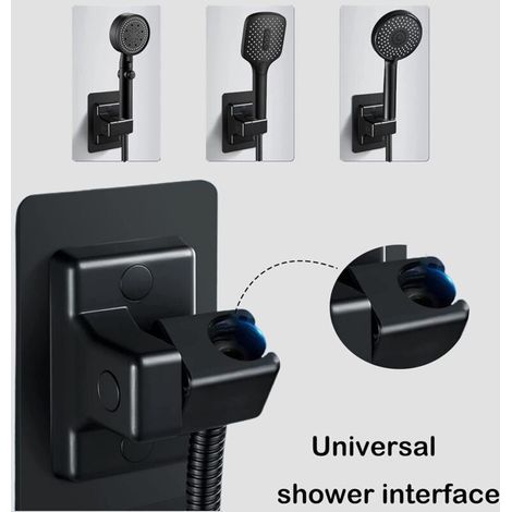 Soporte ajustable 360° para ducha de mano Instalación sin taladro Base reforzada 120mm x 80mm Carga máxima 100kg Para baño (1/5)