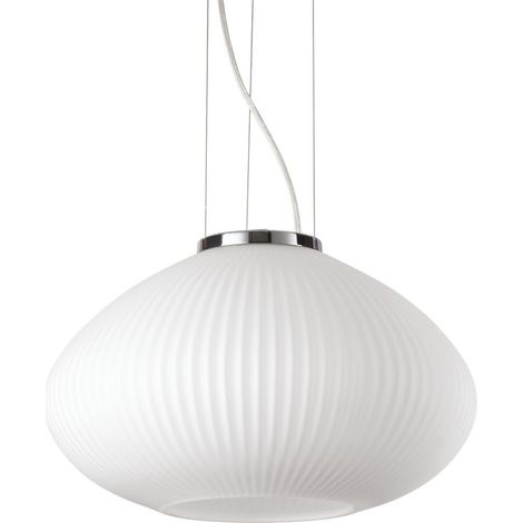 Ideal Lux PLISSE Globe Dome Pendelleuchte Chrom 35cm