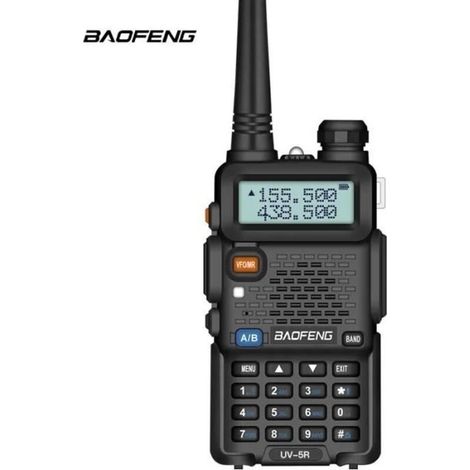 Talkie Walkie Double Bande VHF UHF Radio FM Avec Écran LCD Veille Horloge Intégrée Et Casque Inclus Noir (1/4)