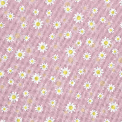 Tissu d'extérieur décoratif Oxford - motif marguerites sur fond rose I DX570 (1/5)