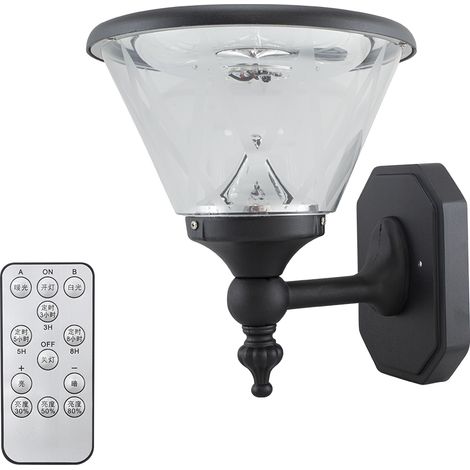 Lámpara de pared LED para exterior 5W con panel solar y 3 modos IP67